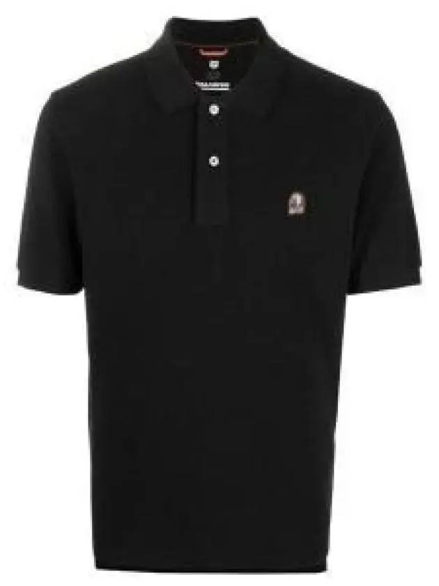 Logo Patch Cotton Short Sleeve Polo Shirt Black - PARAJUMPERS - BALAAN 2