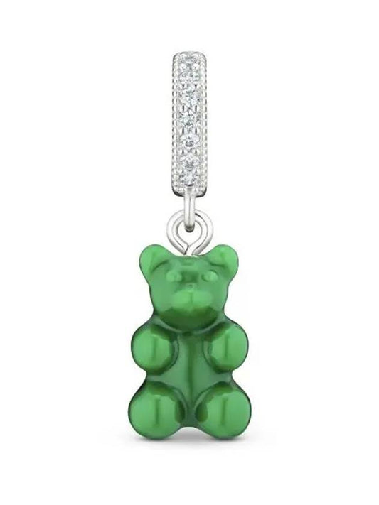 NOSTALGIA BEAR VEGAN PAVE CONNECTOR SILVER Nostalgia Haribo Bear Vegan Silver Cubic Pendant Charm - CRYSTAL HAZE - BALAAN 1