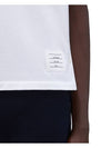 Men's Cotton Pique Center Bag Striped Short Sleeve Polo Shirt White - THOM BROWNE - BALAAN.