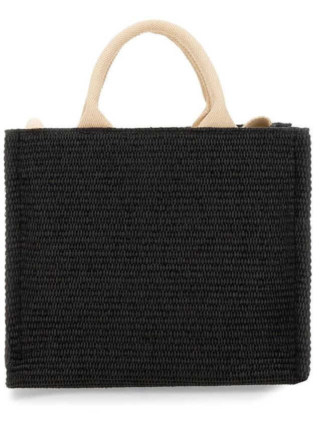 Small Raffia East West Tote Bag Black - MARNI - BALAAN 2