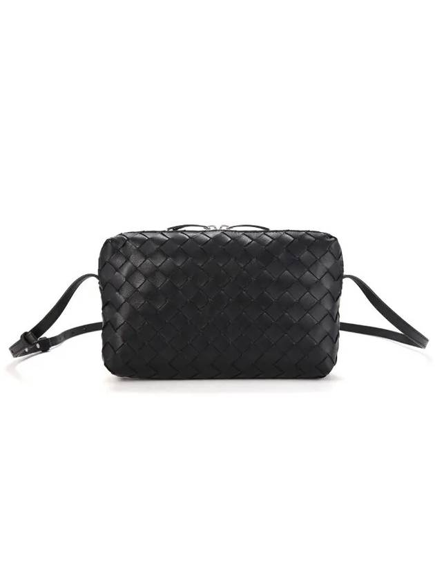 Intrecciato Leather Mini Cross Bag Black - BOTTEGA VENETA - BALAAN 6