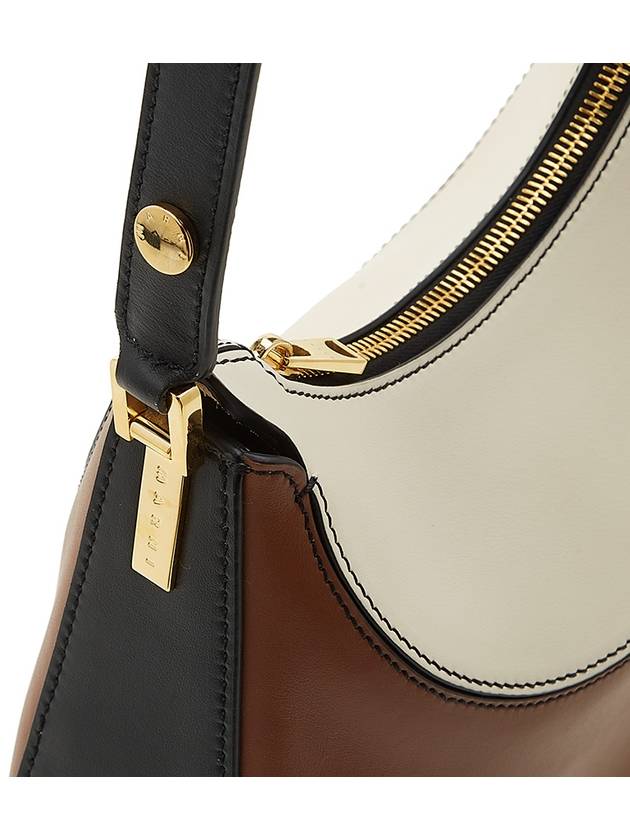 Two-Tone Milano Leather Small Shoulder Bag Brown - MARNI - BALAAN 10