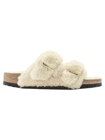 Arizona Big Buckle Shearling Slippers Teddy Eggshell - BIRKENSTOCK - BALAAN 1