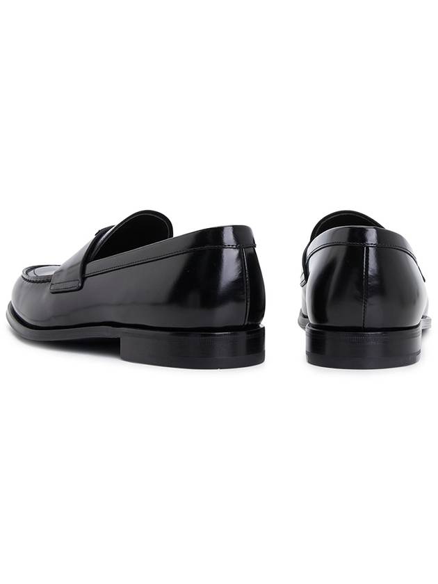 Brushed Leather Loafers Black - PRADA - BALAAN 7