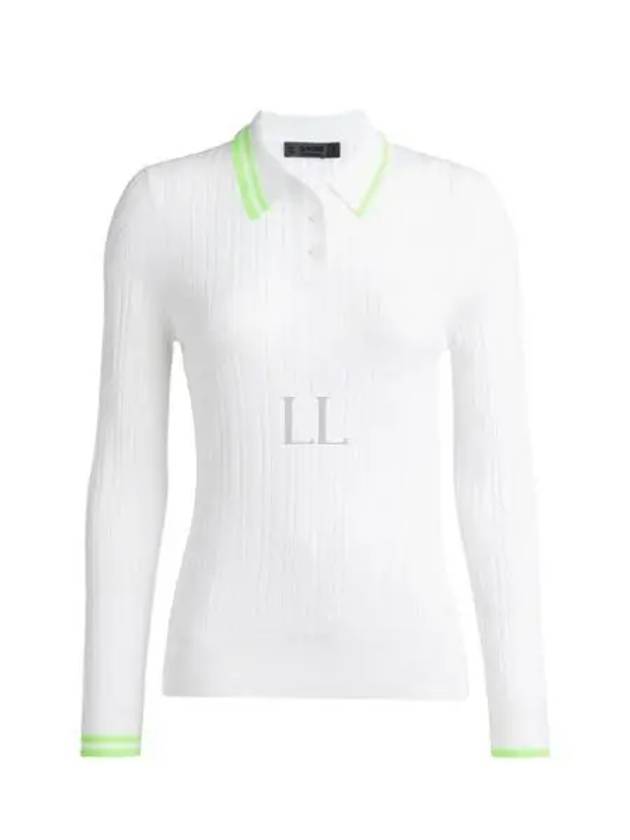 LF Golf COTTON BLEND RIBBED SWEATER POLO LF23S801 SNO Women's Cotton Blend Ribbed Sweater Polo - G/FORE - BALAAN 2