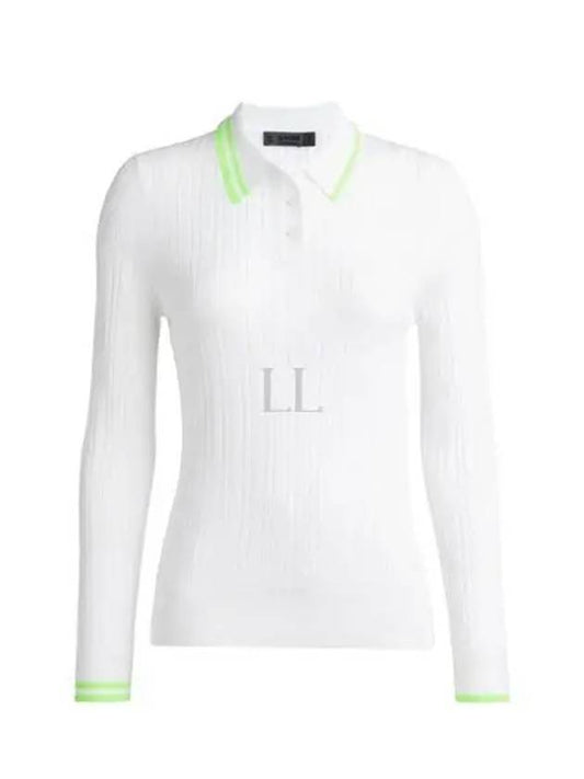 LF Golf COTTON BLEND RIBBED SWEATER POLO LF23S801 SNO Women's Cotton Blend Ribbed Sweater Polo - G/FORE - BALAAN 2