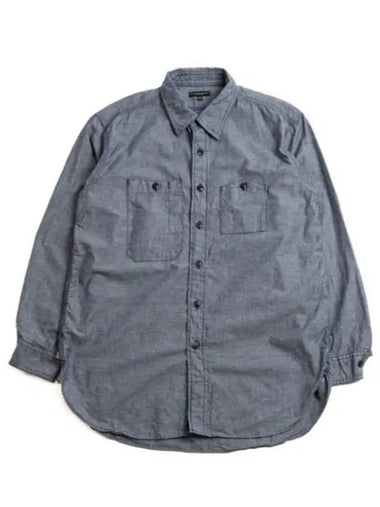 Work Shirt B Indigo Cotton Chambray 24F1A007 PS017 ZT194 - ENGINEERED GARMENTS - BALAAN 1