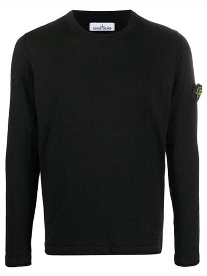 Wappen Patch Crew Neck Knit Top Black - STONE ISLAND - BALAAN 2