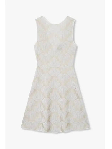 Women s Flower Jacquard Open Back Dress Beige - EMPORIO ARMANI - BALAAN 1