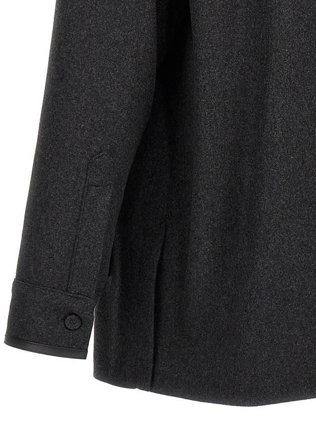 Patch Pocket Long Sleeve Wool Jacket Grey - FENDI - BALAAN 5