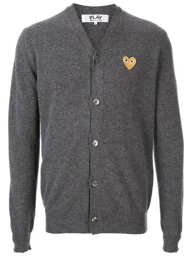 Play Gold Waffen Cardigan Dark Grey - COMME DES GARCONS - BALAAN 2