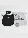 Logo Plaque Drawstring Bucket Bag Black - VIVIENNE WESTWOOD - BALAAN 9