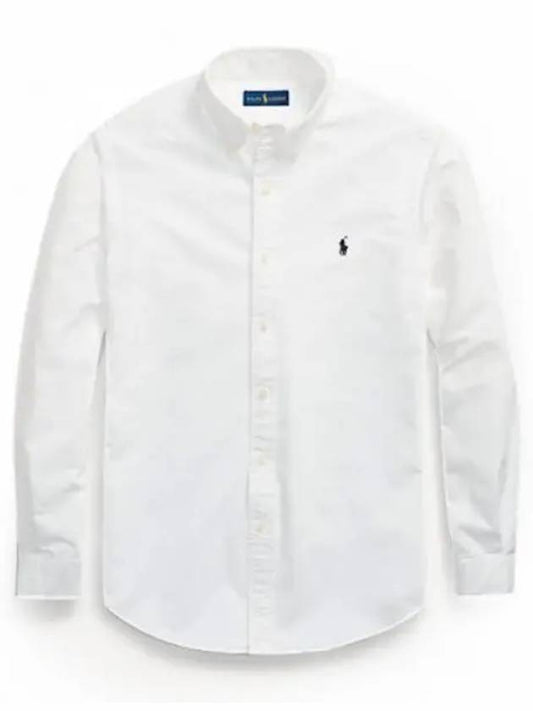 Embroidered Pony Logo Long Sleeve Shirt White - POLO RALPH LAUREN - BALAAN 2