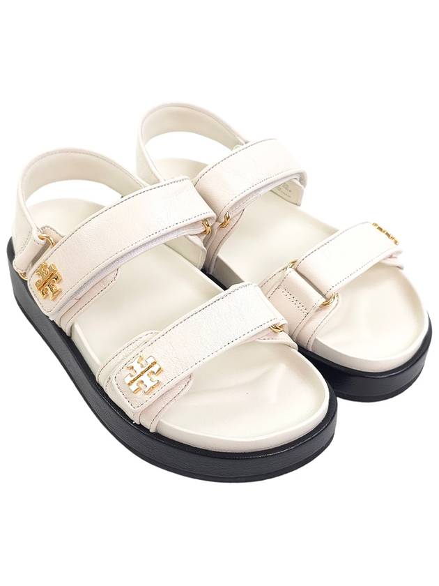 Kira Sports Logo Leather Sandals New Ivory - TORY BURCH - BALAAN 2