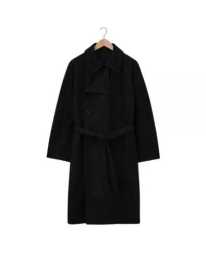 Asymmetrical Bathrobe Single Coat Black - LEMAIRE - BALAAN 2