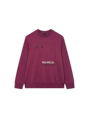 Men s Box Logo Cotton Sweatshirt Wine - ARMANI EXCHANGE - BALAAN 1