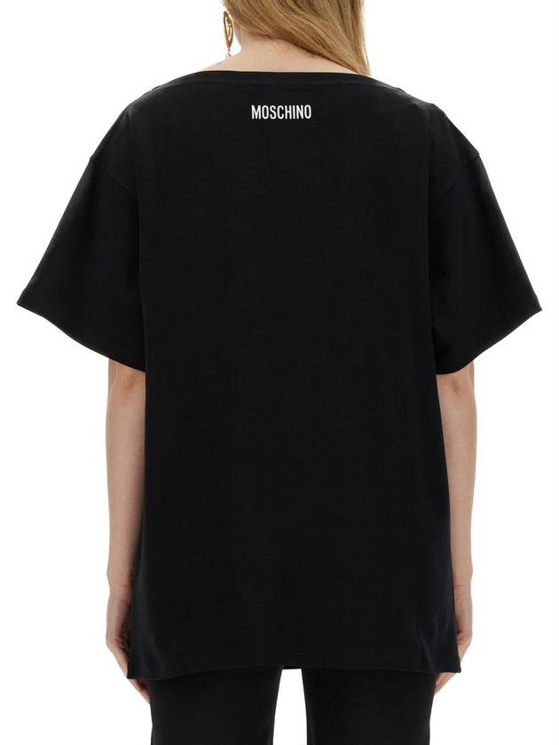 Short Sleeve T-Shirt 07030442 3555 Black - MOSCHINO - BALAAN 4