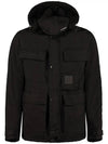 Square Logo Tayron Hood Padding Black - CP COMPANY - BALAAN.