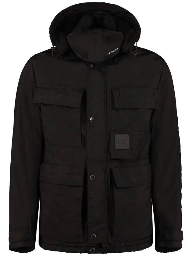 Square Logo Tayron Hood Padding Black - CP COMPANY - BALAAN.