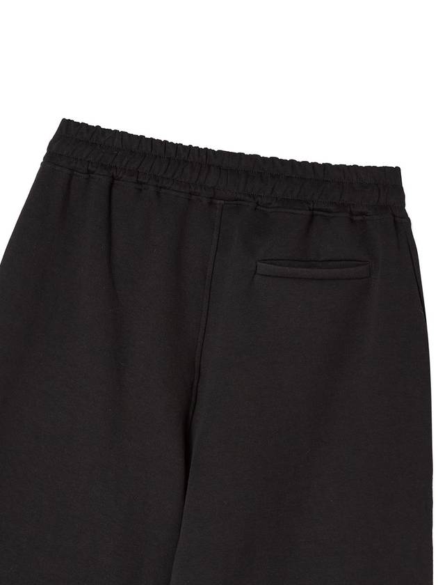 _WIDE ONE TUCK BERMUDA SWEAT SHORTS BLACK - THE GREEN LAB - BALAAN 9