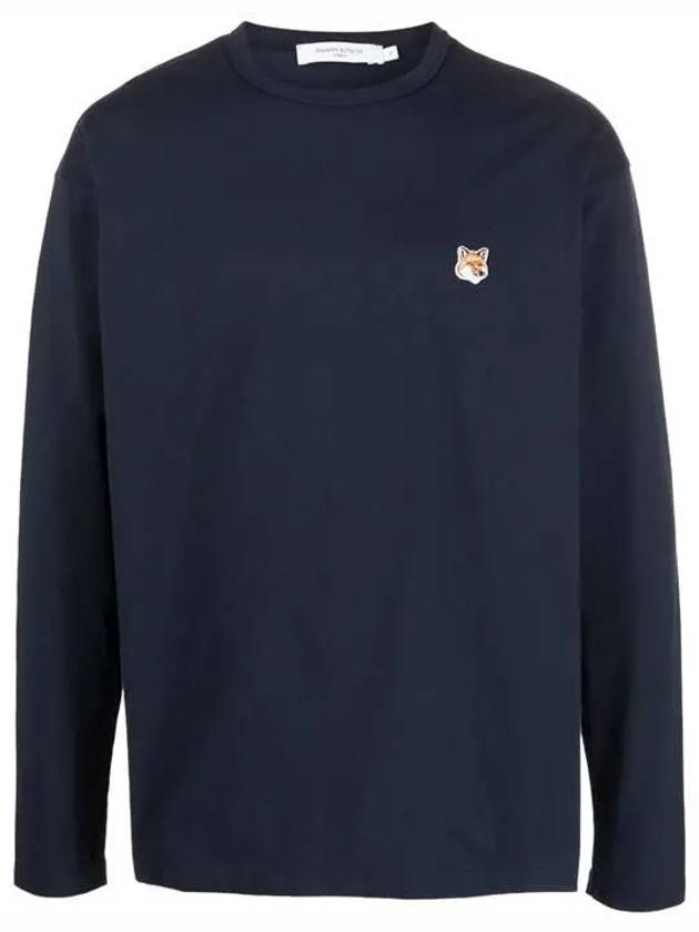 Fox Head Patch Regular Long Sleeve T-Shirt Navy - MAISON KITSUNE - BALAAN 2