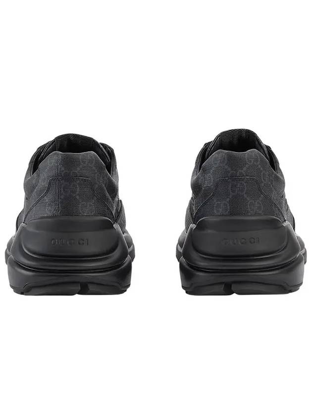 GG Print Rhyton Low Top Sneakers Black - GUCCI - BALAAN 4