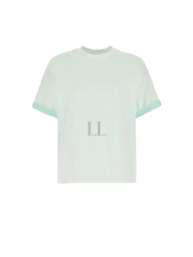 Double Layer Cotton Short Sleeve T-Shirt Light Blue - BOTTEGA VENETA - BALAAN 2