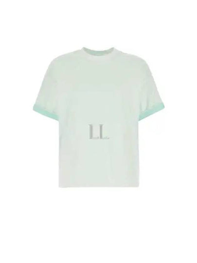 Double Layer Cotton Short Sleeve T-Shirt Light Blue - BOTTEGA VENETA - BALAAN 2