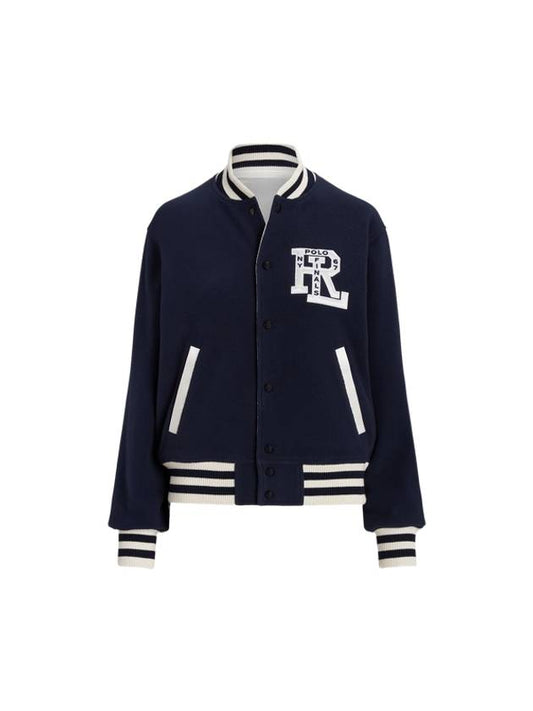 30 Points W RL Logo Reversible Bomber Jacket Blue - POLO RALPH LAUREN - BALAAN 1