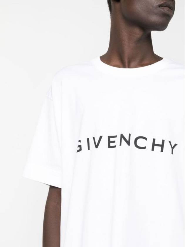 Logo Oversized Fit Cotton Short Sleeve T-Shirt White - GIVENCHY - BALAAN 6