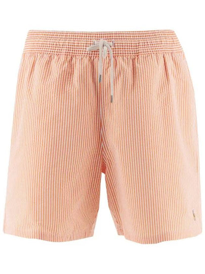 Logo Patch Striped Swim Shorts Orange - POLO RALPH LAUREN - BALAAN 2