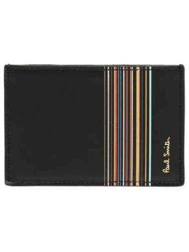 Signature Striped Leather Card Holder M1A6137LFISIG - PAUL SMITH - BALAAN 1