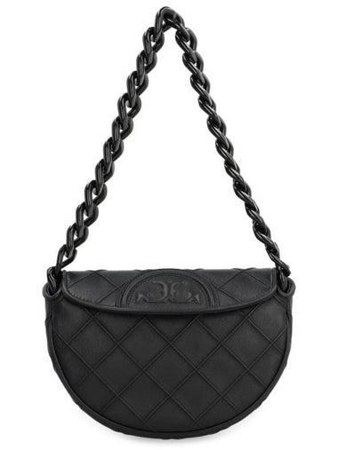 Fleming Soft Mini Crescent Shoulder Bag Black - TORY BURCH - BALAAN 1