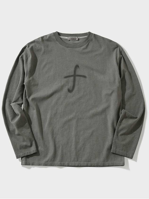 Luna Washed Flogo Long Sleeve T-Shirt Cement - FFEFF STUDIO - BALAAN 5