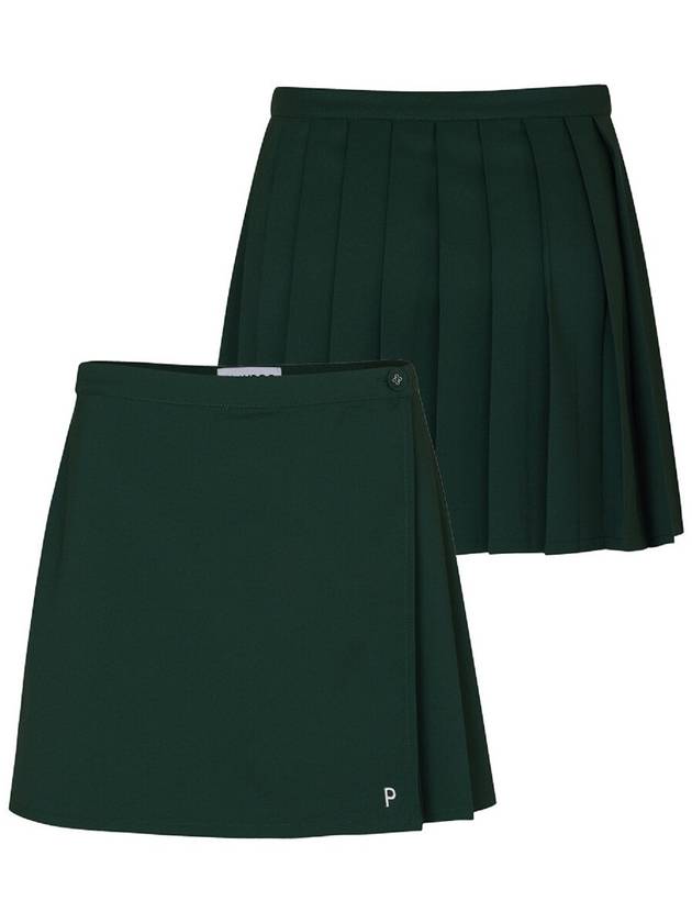 PLEATED COURT WRAP SKIRTDeep Green - PLAYBOO - BALAAN 1