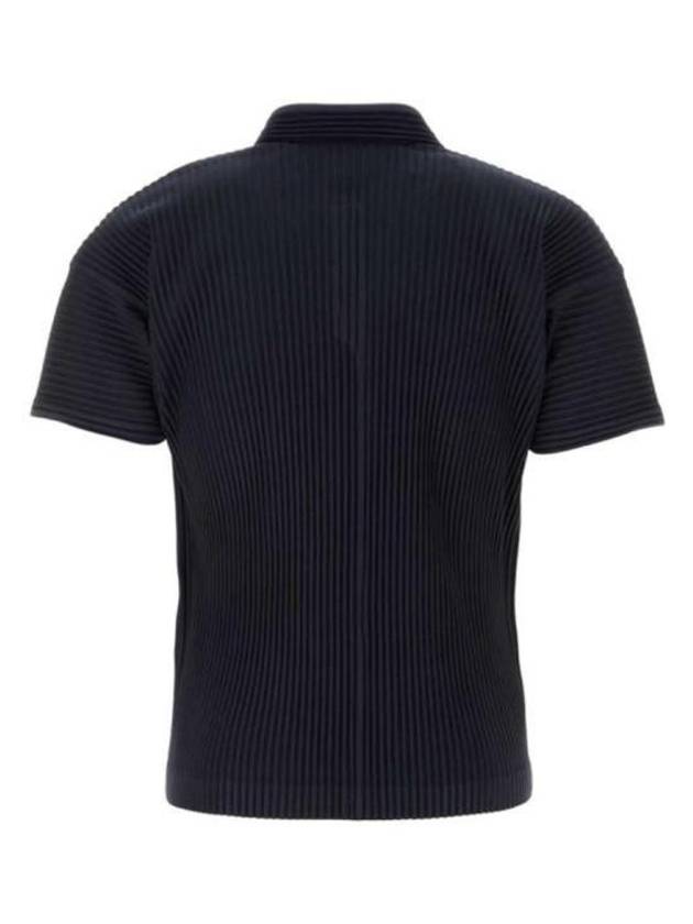 Pleated Polo Shirt Navy - ISSEY MIYAKE - BALAAN 3