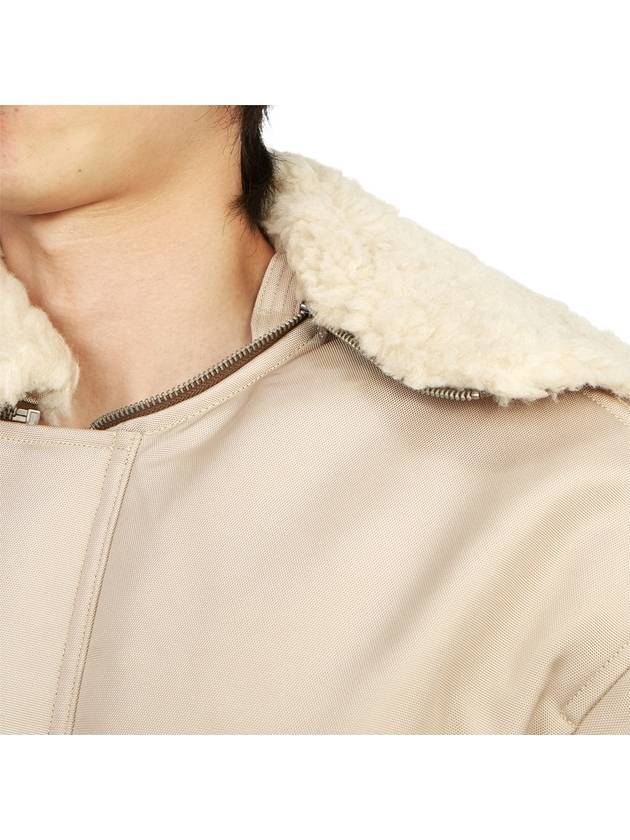 Shearling Collar Bomber Jacket Beige - ACNE STUDIOS - BALAAN 10