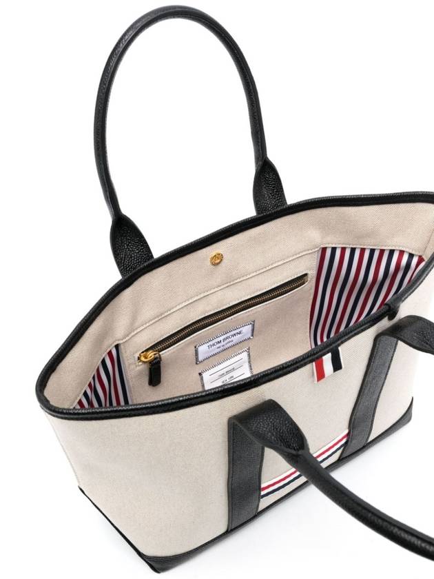 RWB Striped Tote Bag Black Beige - THOM BROWNE - BALAAN 5