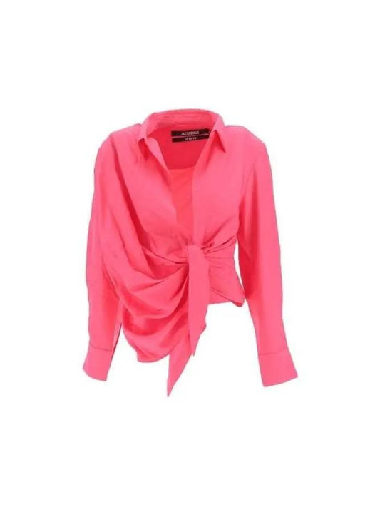 Le Chemise Bahia Tied Sash Shirt Pink - JACQUEMUS - BALAAN 2