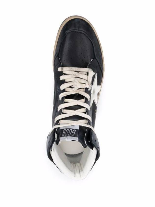 Men's Sky Star Nappa Leather High Top Sneakers Black - GOLDEN GOOSE - BALAAN 4