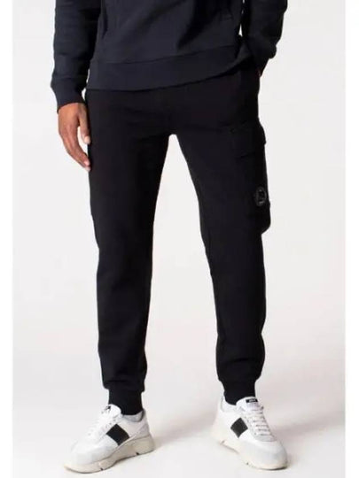 Diagonal Raised Fleece Cargo Track Pants Black - CP COMPANY - BALAAN 2