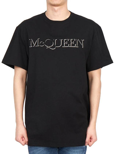 Girocolo Logo Short Sleeve T-Shirt Black - ALEXANDER MCQUEEN - BALAAN 2