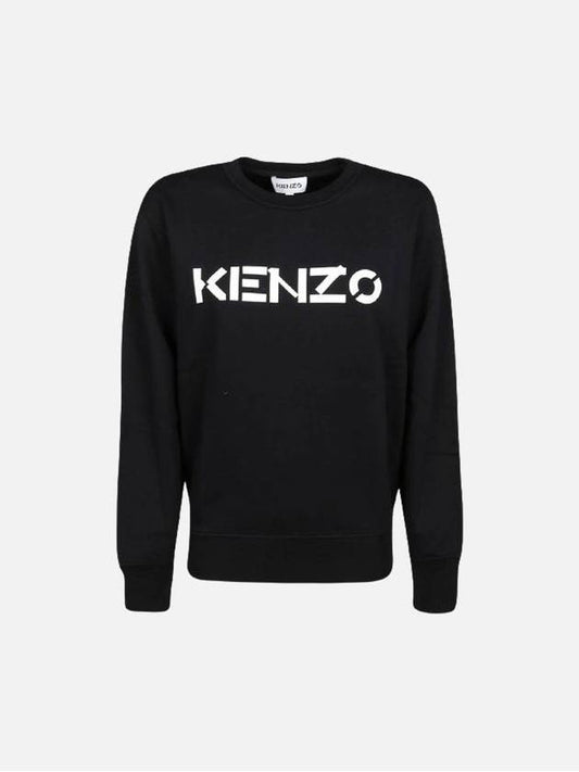 Logo Print Sweatshirt Black - KENZO - BALAAN 2