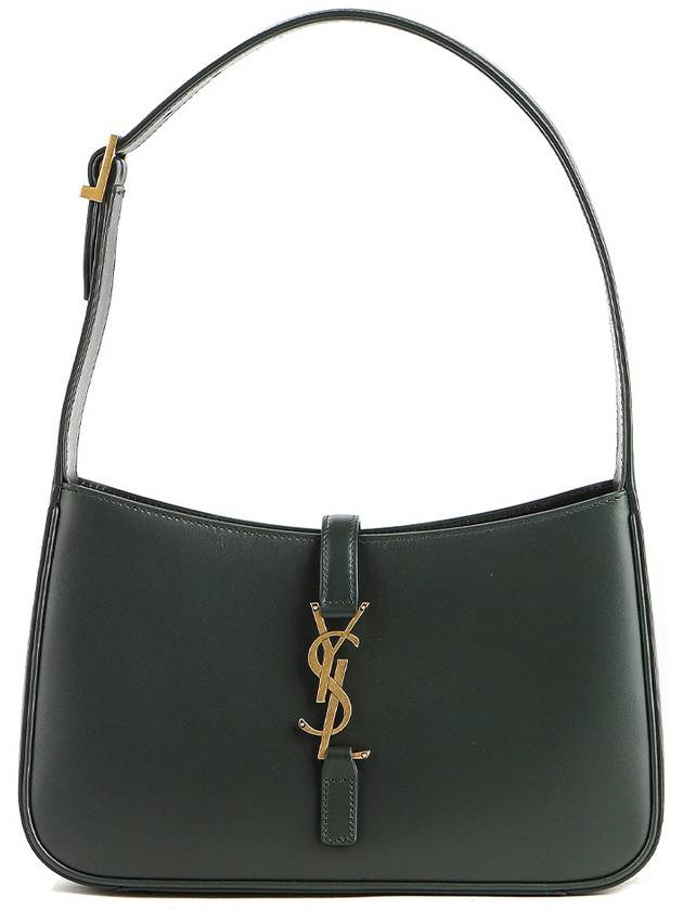 Le 5 A 7 Smooth Leather Hobo Shoulder Bag Dark Green - SAINT LAURENT - BALAAN 2