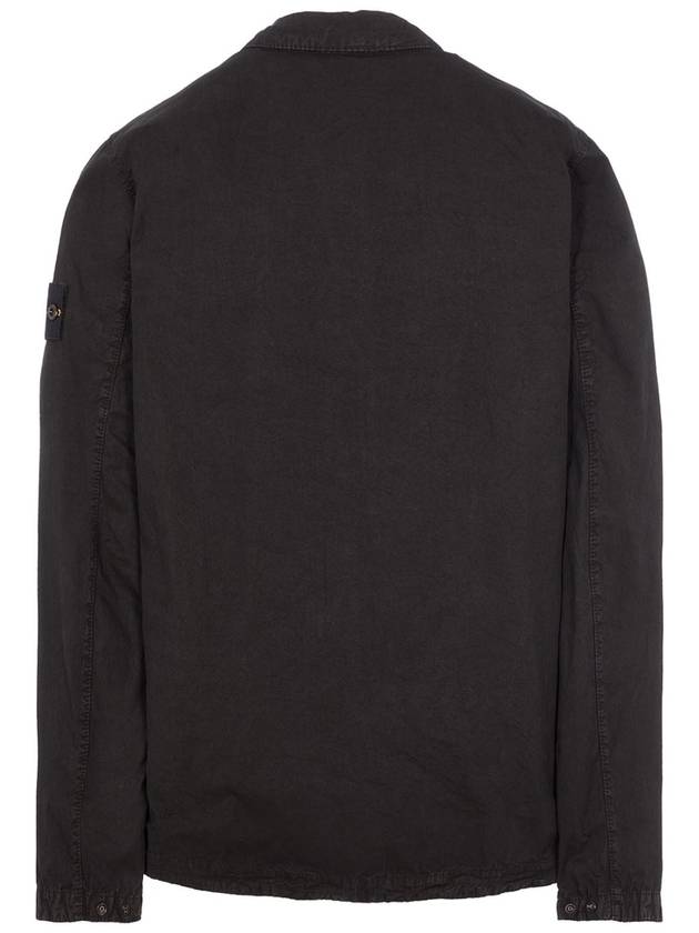 Old Treatment Garment Dyed Overshirt Jacket Black - STONE ISLAND - BALAAN 3