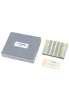 4 Bar Applique Stripe Double Card Holder Pastel Green - THOM BROWNE - BALAAN 5