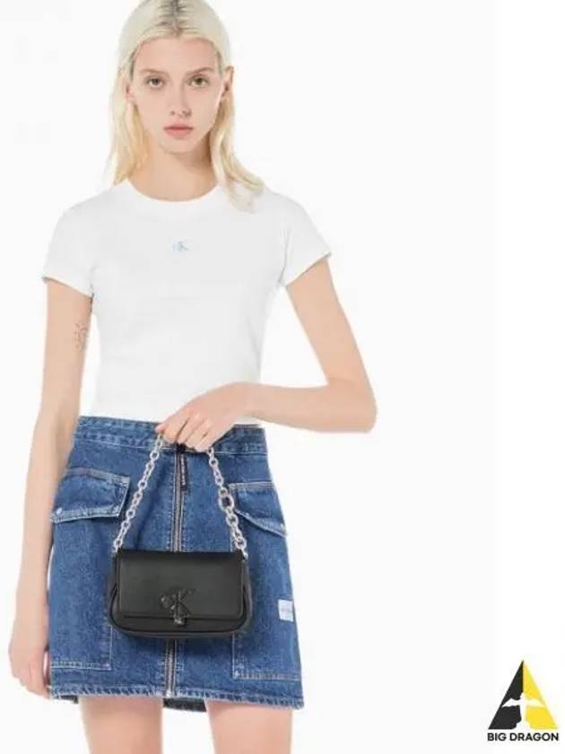 Minimal Monogram Chain Flap Small Shoulder Bag Black - CALVIN KLEIN - BALAAN 2