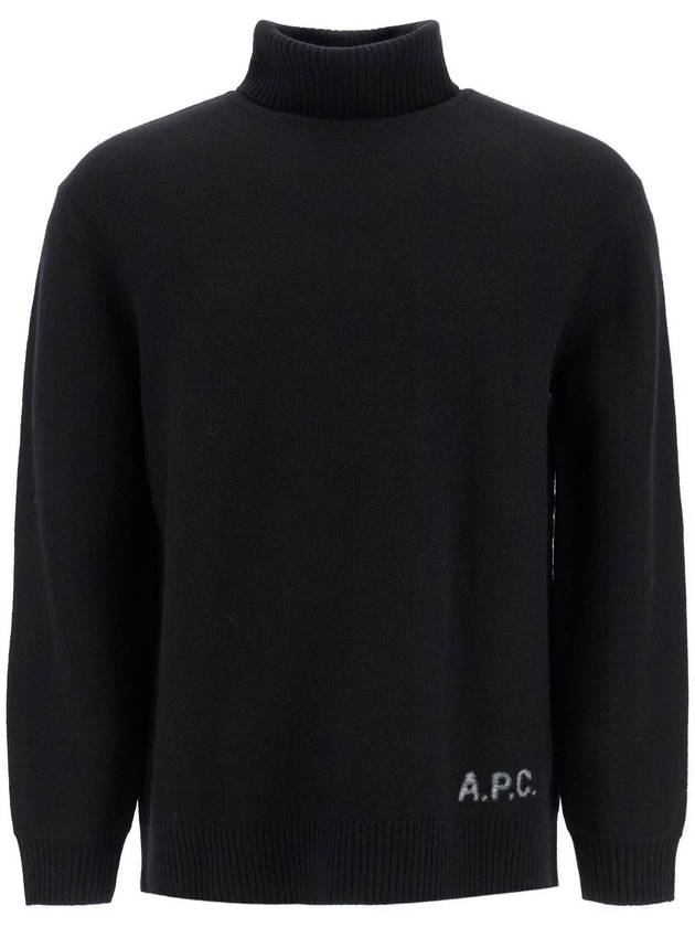 Logo Knitted Wool Turtleneck Black - A.P.C. - BALAAN 2