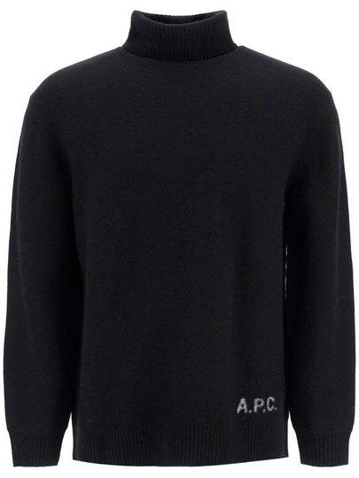 Logo Knitted Wool Turtleneck Black - A.P.C. - BALAAN 2