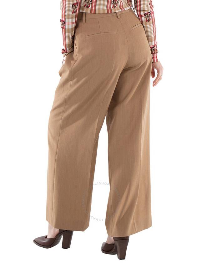 Burberry Ladies Camel Melange Madge Wool Twill Wide Pants, Brand Size 6 (US Size 4) - BURBERRY - BALAAN 3